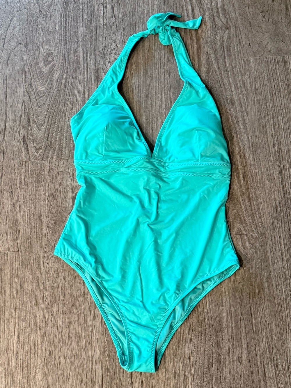 White Birch One-Piece Halter Swimsuit in Aqua New